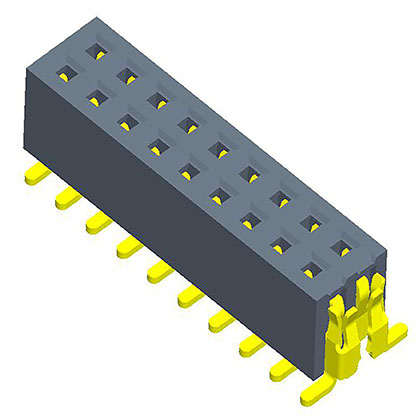 1.27mmFemale Header  Dual Row SMT（with inner post/cap）